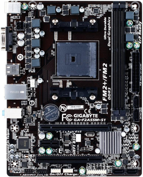 Материнська плата Gigabyte GA-F2A55M-S1 (rev. 3.0) (sFM2/sFM2+, AMD A55, PCI-Ex16) (б/в)