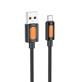 Міцний дата кабель Borofone BX114 Structure USB to MicroUSB 2.4A (1m) Black