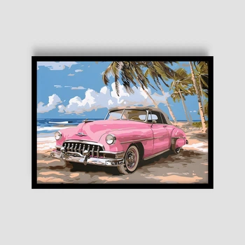 Постер Roomy "Pink Car" Без рамки A4 (29.7x21 cm)