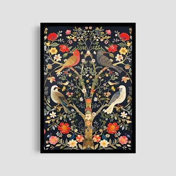 Постер Roomy "Birds and Flowers" Без рамки A3 (42x29.7 cm)