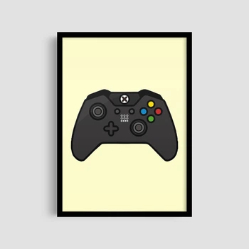 Постер Roomy "Xbox Controller Yellow" Белая рамка с глянцевым стеклом A4 (29.7x21 cm)