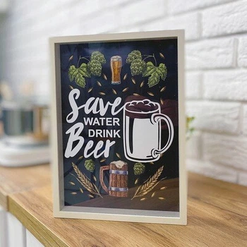 Копилка для крышек от пива Save water drink beer Presentville 30,5х21,5х4 см 000309758