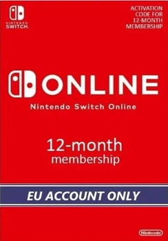 Карта пополнения Nintendo Switch Online Membership - 12 месяцев EU-регион
