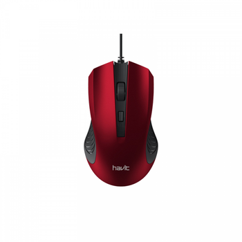 Проводная красная мышь HAVIT HV-MS752 USB (1200 DPI, 4 кл)