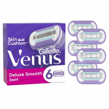 Змінні картриджі для гоління (леза касети) жіночі Gillette Venus Swirl Deluxe Smooth 6 шт.