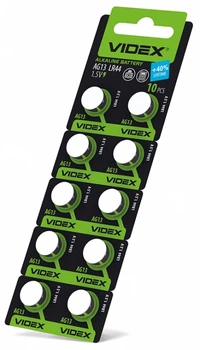 Батарейка годинникова Videx AG 13/LR44 BLISTER CARD (AG13/10B/1.5V) blister