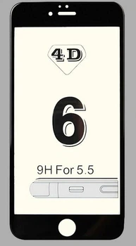 Защитное стекло для iPhone 6 Plus / 6s Plus 4D Black