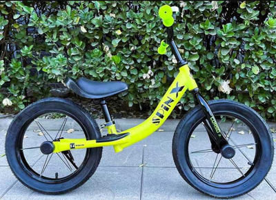 Велобіг CORSO Spin-X сталева рама колеса 14 надувні колеса підніжка підставка для ніг дзвіночок Жовтий ( PX-605-82)