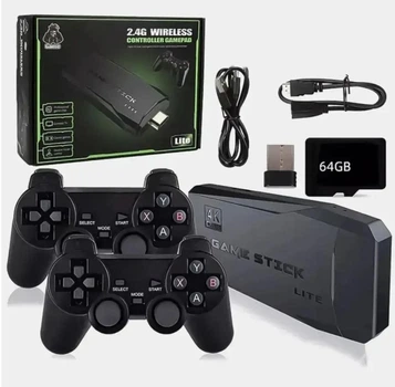 Портативная игровая консоль приставка на 10000 игр Data Frog Game Stick с двумя беспроводными джойстиками детские игровые приставки для телевизора