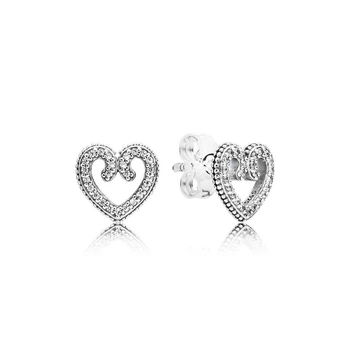 Сережки жіночі Pandora ажурні серця