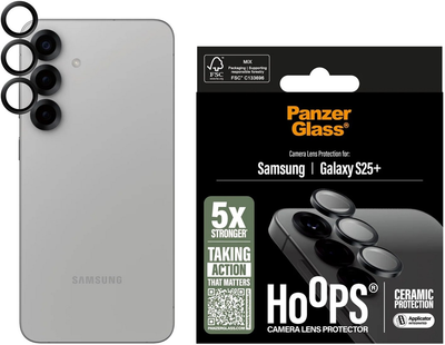 Szkło hartowane Panzer Glass Hoops Ceramic Lens Protector do Samsung Galaxy S25+ Black (5715685017094)