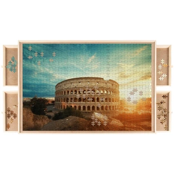 Столик-дошка з 4 ящиками для збирання пазлів Puzzle Board 60 х 40 см
