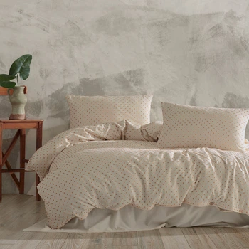 Постельное белье вареный хлопок Macas Home Freya Orange на пуговицах евро