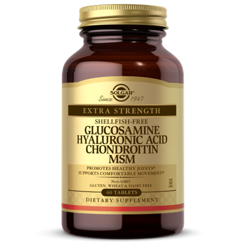 Глюкозамін хондроітин МСМ Solgar Glucosamine Hyaluronic Acid Chondroitin MSM 60 таблеток