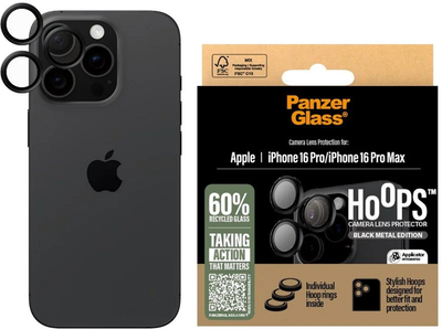 Захисне скло Panzer Glass Hoops Camera Lens Protector для iPhone 16 Pro / 16 Pro Max Black (5715685003011)