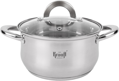 Кастрюля Krauff Steil со стеклянной крышкой 3.4 л 20 см (26-238-075)