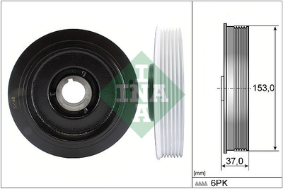 Шків колінвалу Citroen Berlingo/Fiat Scudo/Peugeot Expert/Partner 1.9D/2.0HDi 6PK 544 0058 10 INA