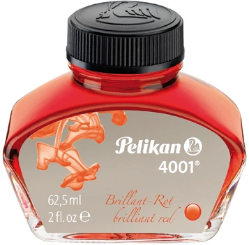 Чернила Pelikan 4001 Brilliant Red в стеклянном флаконе 62.5 мл Красные (329169)
