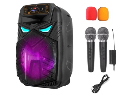 Портативная колонка BIG ALIEN-XR12 75W, USM/MP3/FM/Bluetooth + 2 микрофона караоке