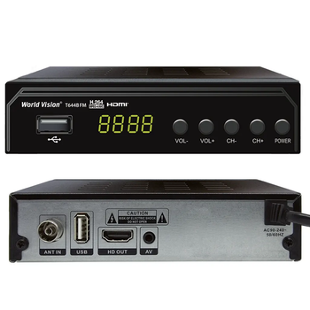 Эфирный Т2 ресивер цифровой тюнер World Vision T644B FM
