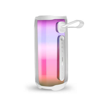Портативная колонка 8 Вт с подсветкой и USB для автомобиля и телефона белого цвета