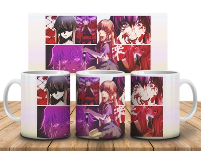 Кружка c принтом Дневник будущего Mirai Nikki-18, 330 мл