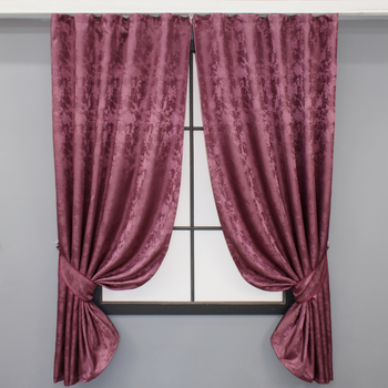 Комплект коротких штор VR-Textil Жакард Мармур Al1 № 661ш Марсала 130х170 см 2 шт (35-0308)