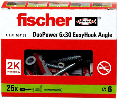 Набір шурупів і дюбелів Fischer EasyHook Angle DuoPower 6x30 25 шт. (564168)