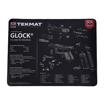 Килимок TekMat Ultra 20 для чищення пістолетів Glock 42-43 (60958)