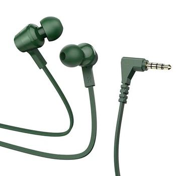 Дротові вакуумні навушники HOCO M86 Oceanic universal earphones with mic, 3.5mm, 1.2m, green