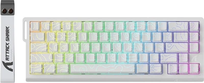 Клавіатура ATTACK SHARK X68 HE White Magnetic Switch Дротова Механічна RGB Підсвічування З Підтримкою HOT-SWAP