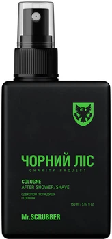 Одеколон після душу і гоління Mr.Scrubber Сharity Project Сologne After Shower/Shave Чорний ліс 150 мл (4823109702509)