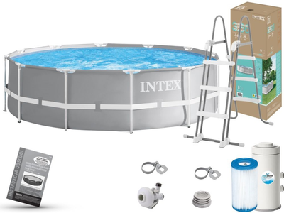 Каркасний басейн INTEX 26718NP. Розмыр 366х122 см Об'єм 10685 літ, фільтр-насос, сходи