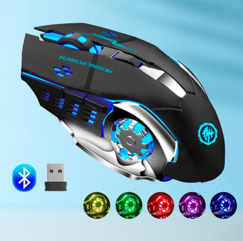 Беспроводная компьютерная мышь EMTRA мышка c Bluetooth / 2.4G и RGB-подсветкой, черная (102506243)