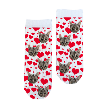 Шкарпетки Ponty Shop з фото "Багато сердець" Дитячі розмір 12-22 Білі