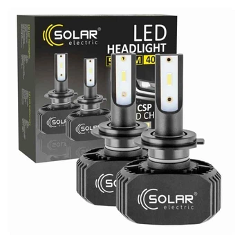 Світлодіодні лампи H7 для авто SOLAR Led автолампи 12-24V 5000Lm 6000K 40W Seoul CSP1860 (8207)