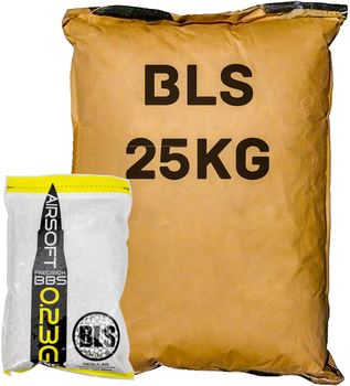 Шарики для страйкбола BLS 0.23 25 кг 108750 шт Белые (BLS-WHITE-023-25)