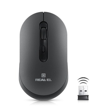 Мышка беспроводная REAL-EL RM-470W Dark Gray для ноутбука (538777)