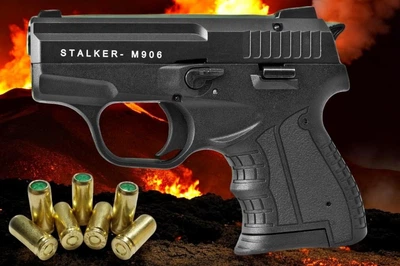 Сигнальный шумовой пистолет Stalker M 906 Black +20 шт холостых патронов