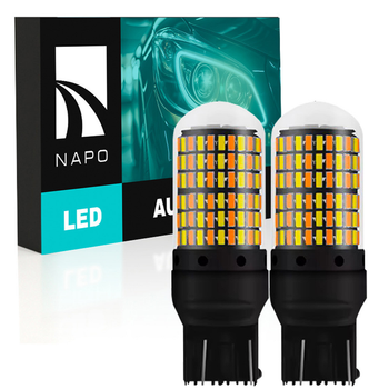 Комплект светодиодных ламп NAPO LED 7443-3014-144smd W21/5W T20 7443 BAU15 цвет свечения белый + янтарный 2 шт