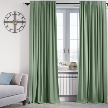 Комплект штор Lux Portiery Мікровелюр подвійний "CALIFORNIA" 150x260 см 2 шт. Салатовий (MD 1708)