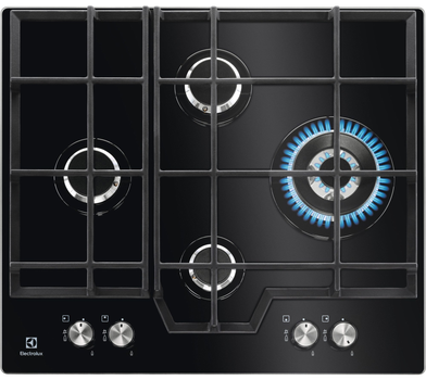Варильна поверхня газова Electrolux KGG6456K (закалене скло, чавунні решітки, турбо-конф.) 259399
