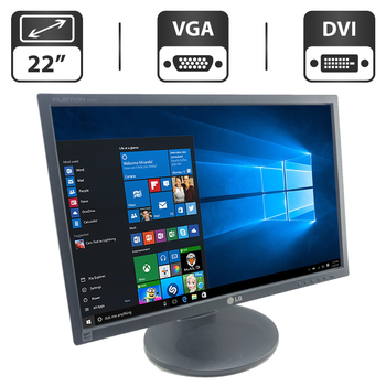 Монітор LG Flatron E2210PM / 22" (1680x1080) TN / VGA, DVI, Audio / Вбудовані колонки 2x 2W / VESA 75x75 + Кабелі підключення б/в