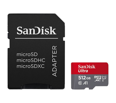 Карта пам'яті microSDXC (UHS-1) SanDisk Ultra 512Gb class 10 A1 (150Mb/s) (adapter SD) (SDSQUAC-512G-GN6MA)