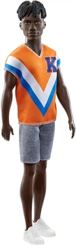Кукла Кен Модник Barbie Ken Fashionistas Doll, Sporty Orange Jersey, Shorts Twisted Black Hair 203 (HPF79)