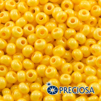 Бисер 16383 Чешский Preciosa 6/0, Солгель Окрашенный SDC, Желтый, Круглый, 50 г
