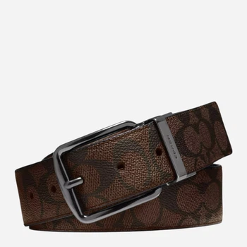 Ремінь з натуральної шкіри Coach Harness Buckle Cut To Size Reversible Belt, 38 Mm blt-2 120 см Коричневий (889532138883)