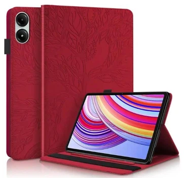 Чохол Wood Book на POCO Pad (12.1") / чохол для планшета з функцій підставки та відділенням для кредитних карток / червоний