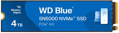 SSD диск Western Digital WD Blue SN5000 4TB M.2 2280 NVMe PCIe 4.0 x4 3D NAND QLC (WDS400T4B0E)