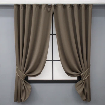 Комплект коротких штор VR-Textil Блэкаут Midnight № 1673ш Какао 130х170 см 2 шт (35-0327)